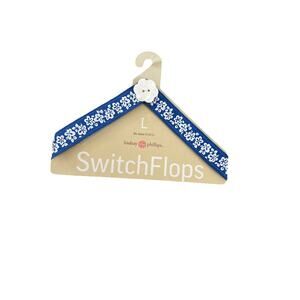 New Switch Flops Straps by Lindsay Phillips Justine Blue White Size Large Floral
